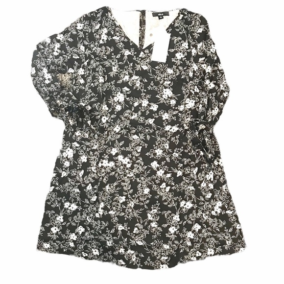 Ellos Black Floral Shift Dress Size 10 New - Picture 14 of 14